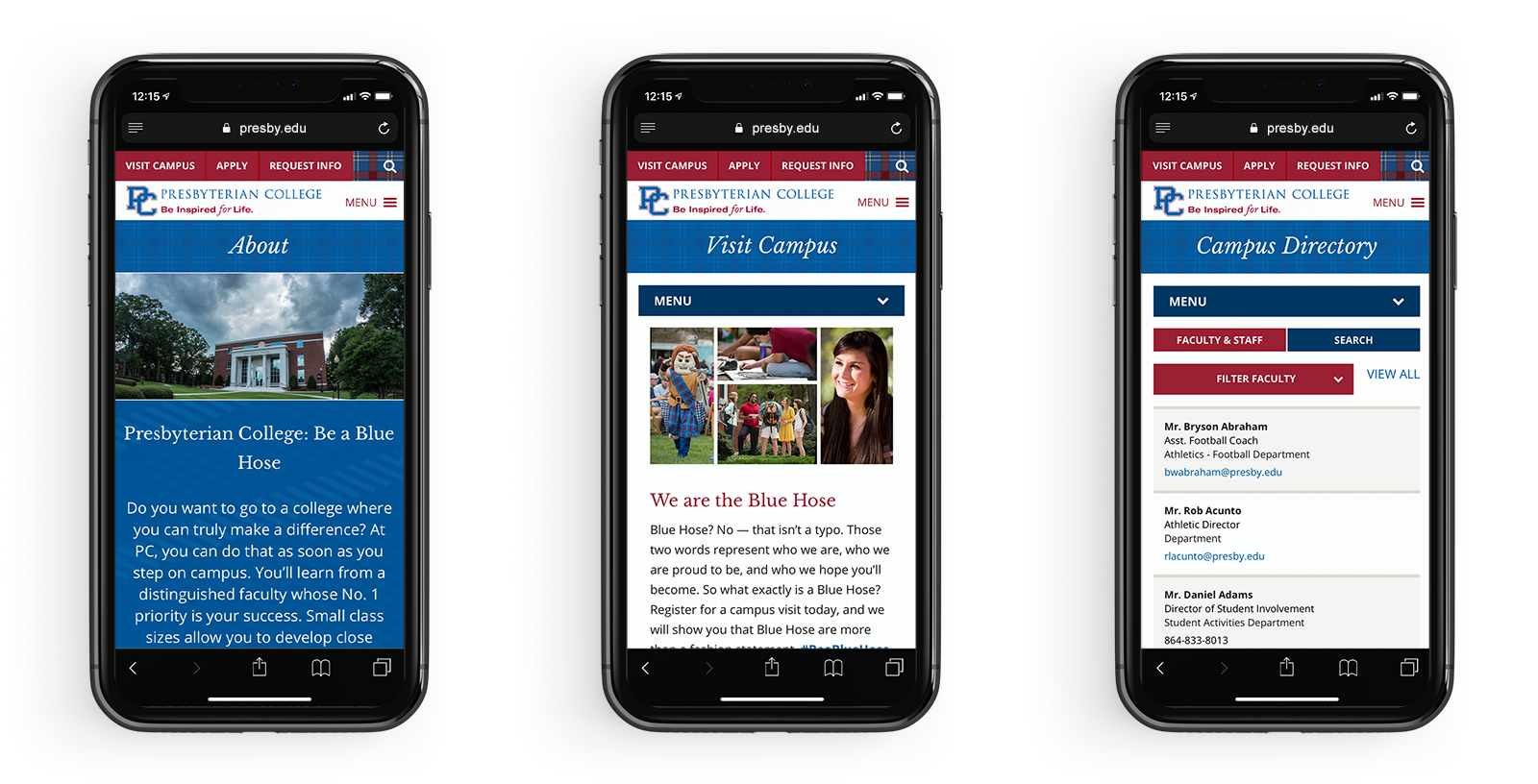 Presbyterian College Mobile website