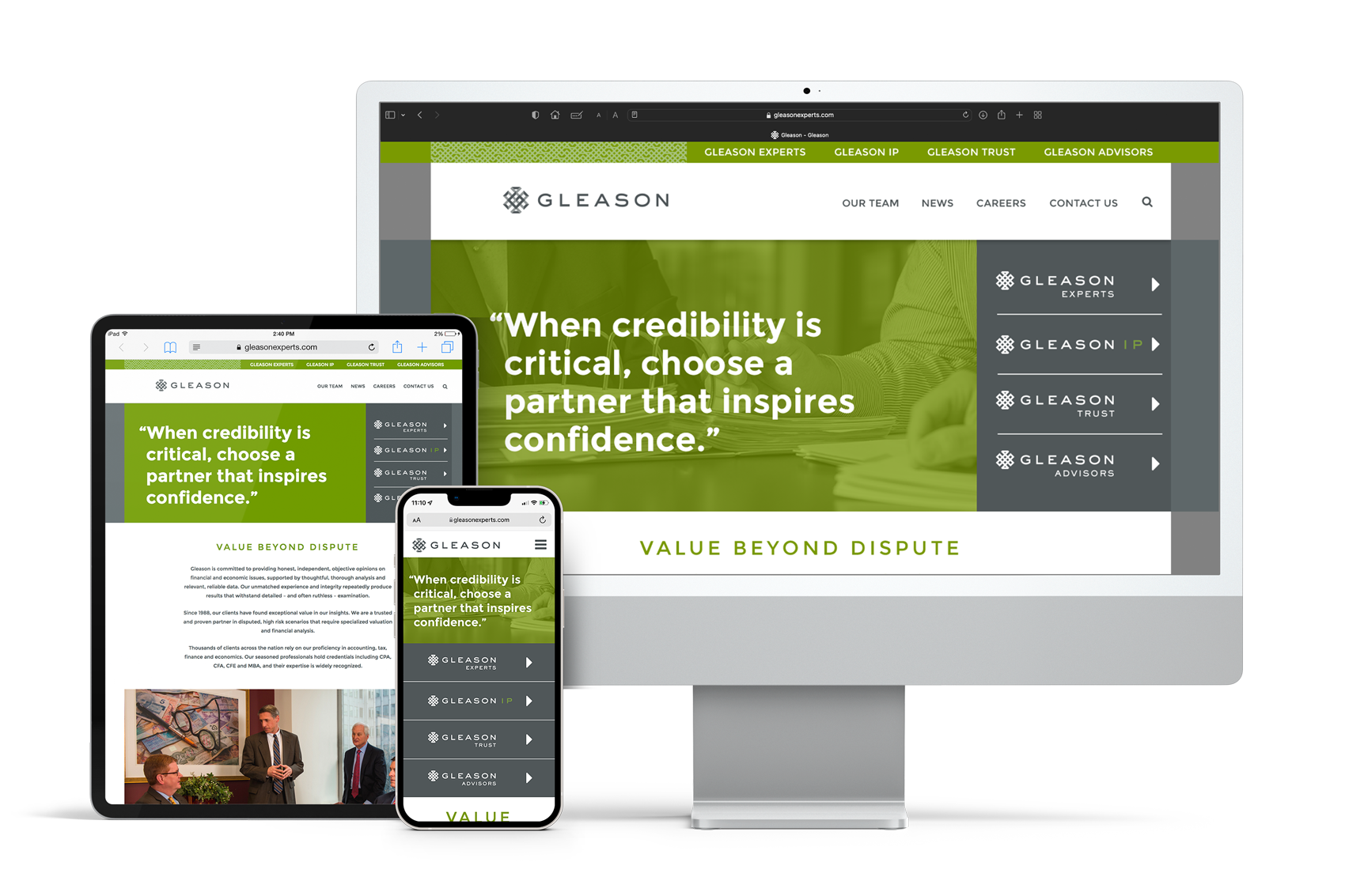 Gleason website and branding